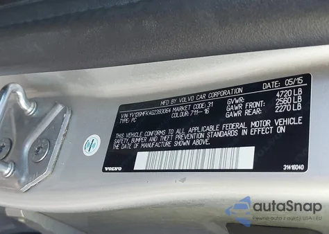 2016 Volvo S60 T5 Drive-E Premier from USA, damaged, VIN YV126MFK4G2393064